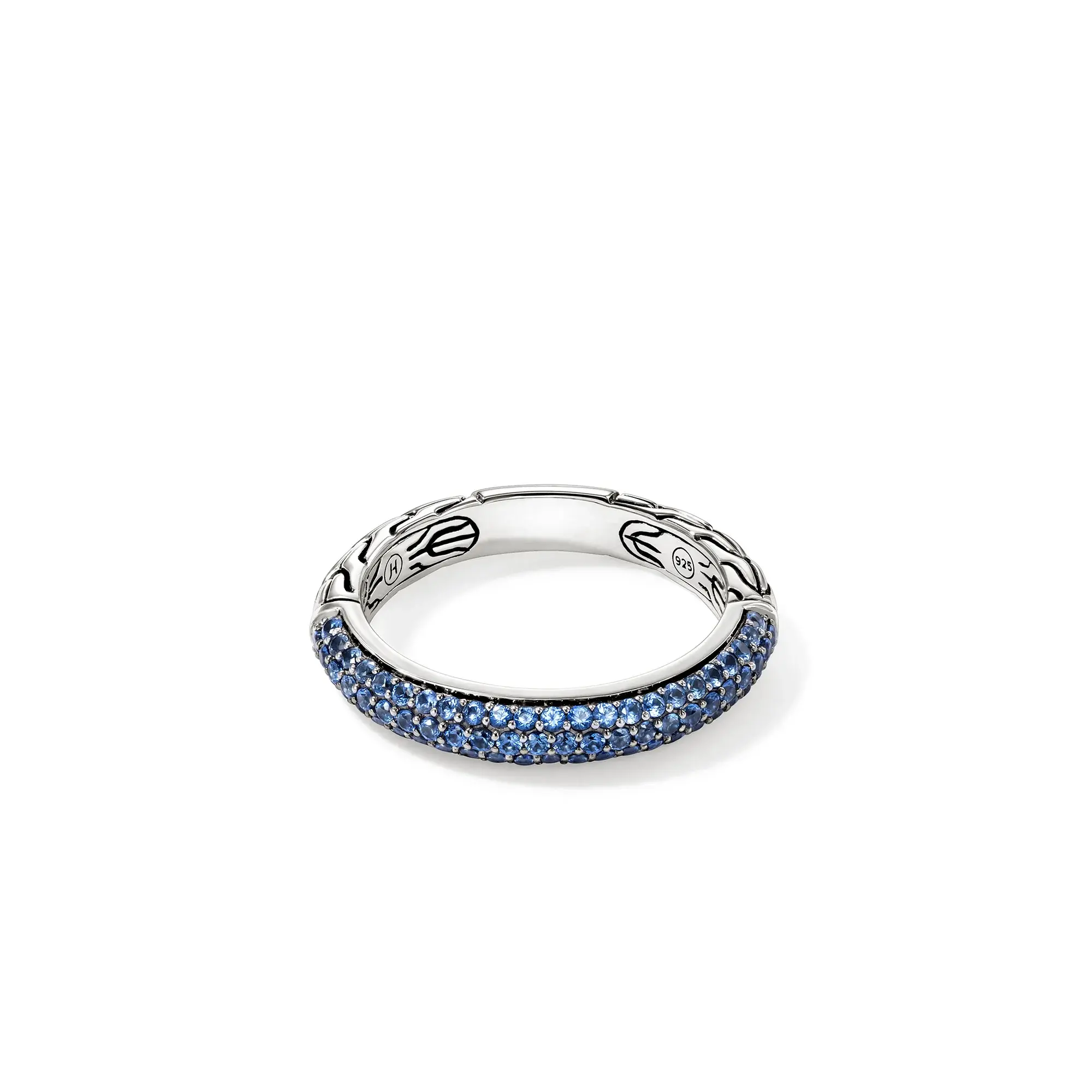 Bag Essentials pavé saphirs bleus arg 3.5mm