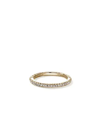 John Hardy Bague JH Essential Or 14k pavé diamants 0.24ct