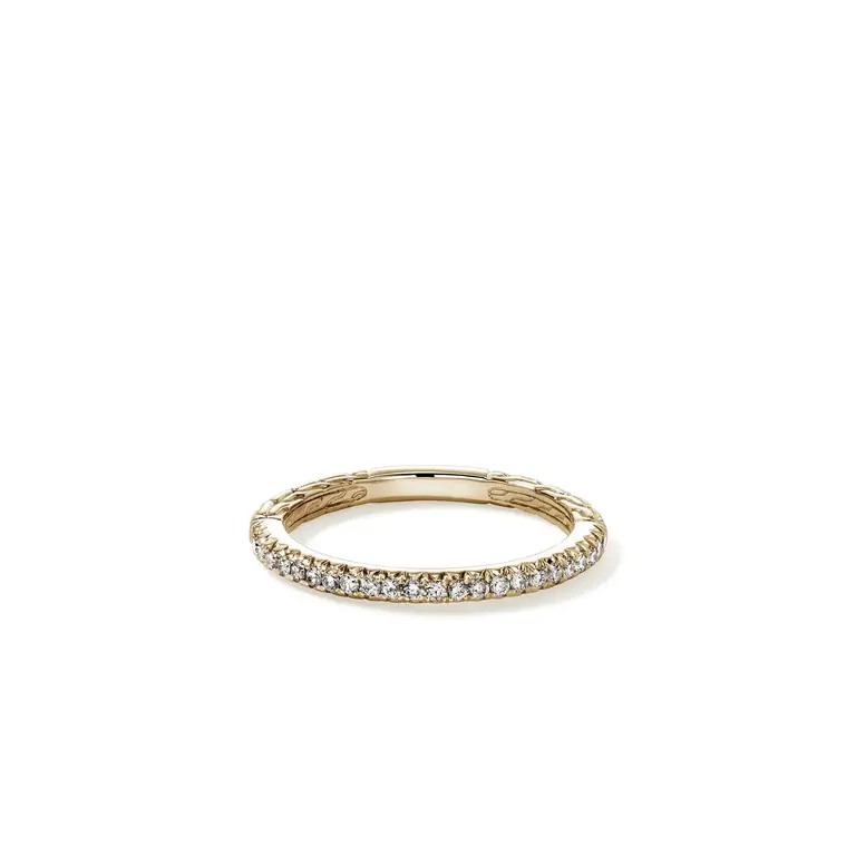 John Hardy Bague JH Essential Or 14k pavé diamants 0.24ct
