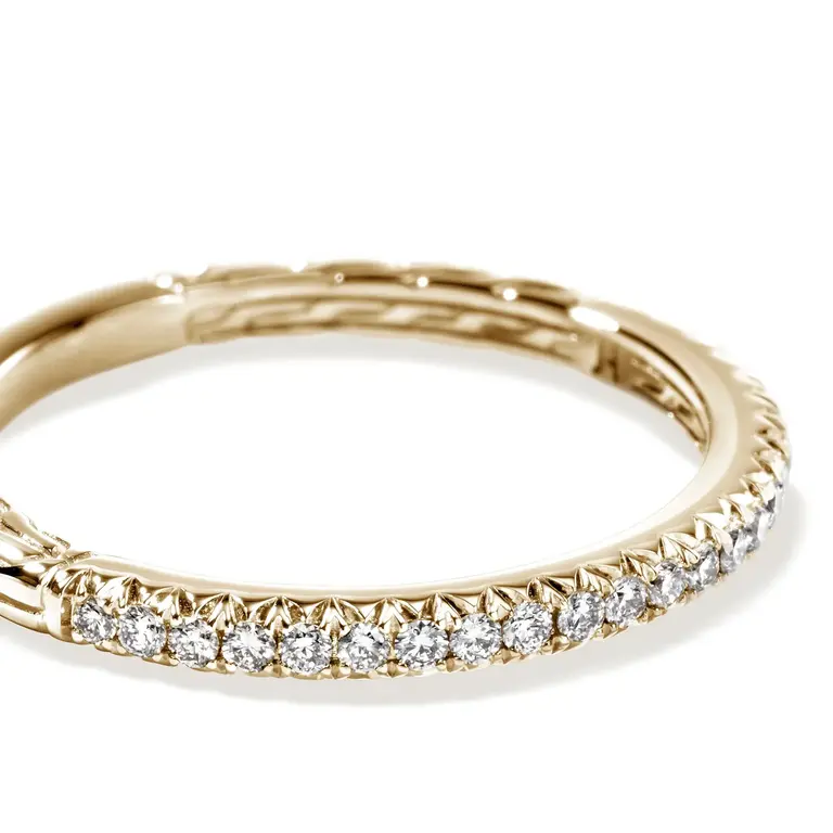 John Hardy Bague JH Essential Or 14k pavé diamants 0.24ct