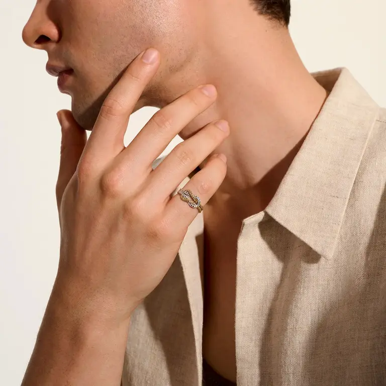 John Hardy Bague Love Knot Or 14k & Argent