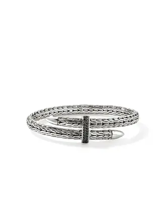 John Hardy Bracelet Spear Flex argent & saphirs noirs