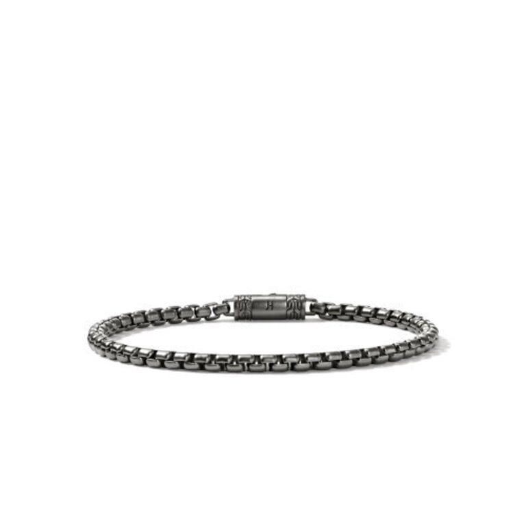 John Hardy Bracelet Box Chain PVD noir 4mm