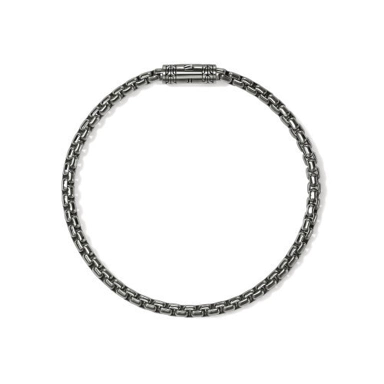 John Hardy Bracelet Box Chain PVD noir 4mm