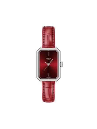 Tissot Montre Tissot SRV Rectangle Cuir Rouge