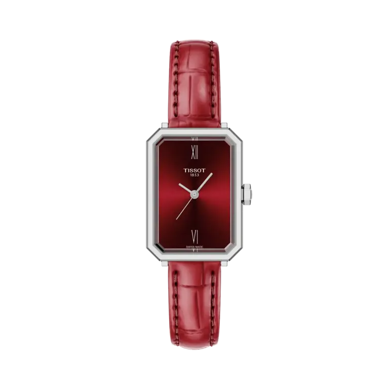 Tissot Montre Tissot SRV Rectangle Cuir Rouge