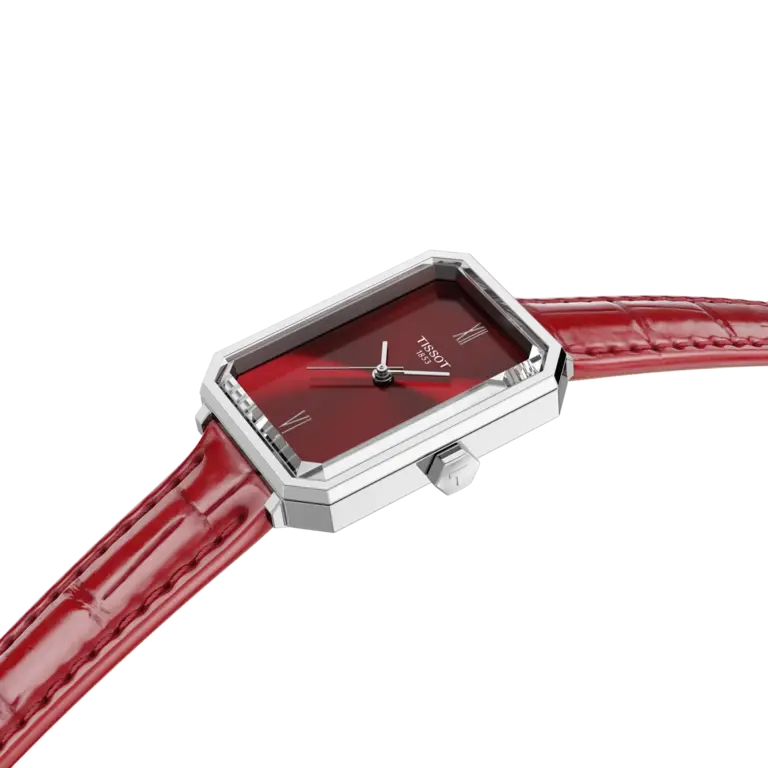 Tissot Montre Tissot SRV Rectangle Cuir Rouge