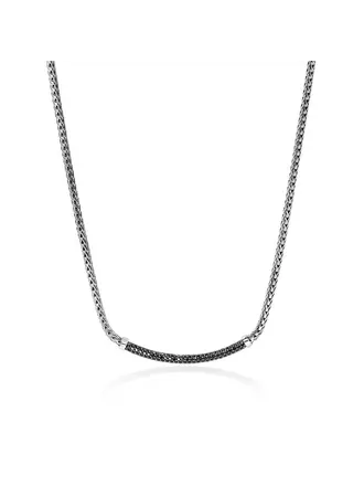 John Hardy Collier JH Essential pavé saphirs noirs