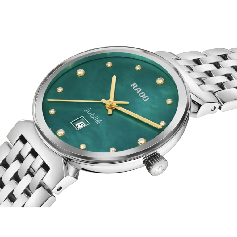 Rado Montre Rado Florence diamants fond vert