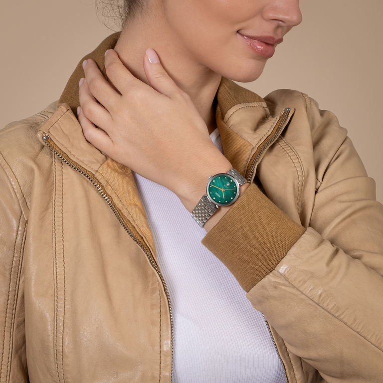 Rado Montre Rado Florence diamants fond vert