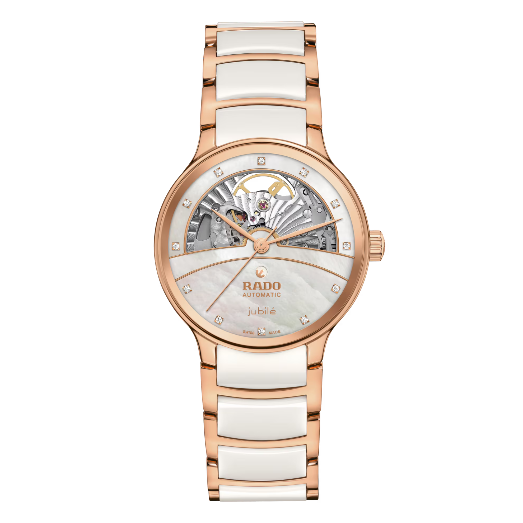 Centrix aut. dia. PVD or rose et cert. blanche 35mm