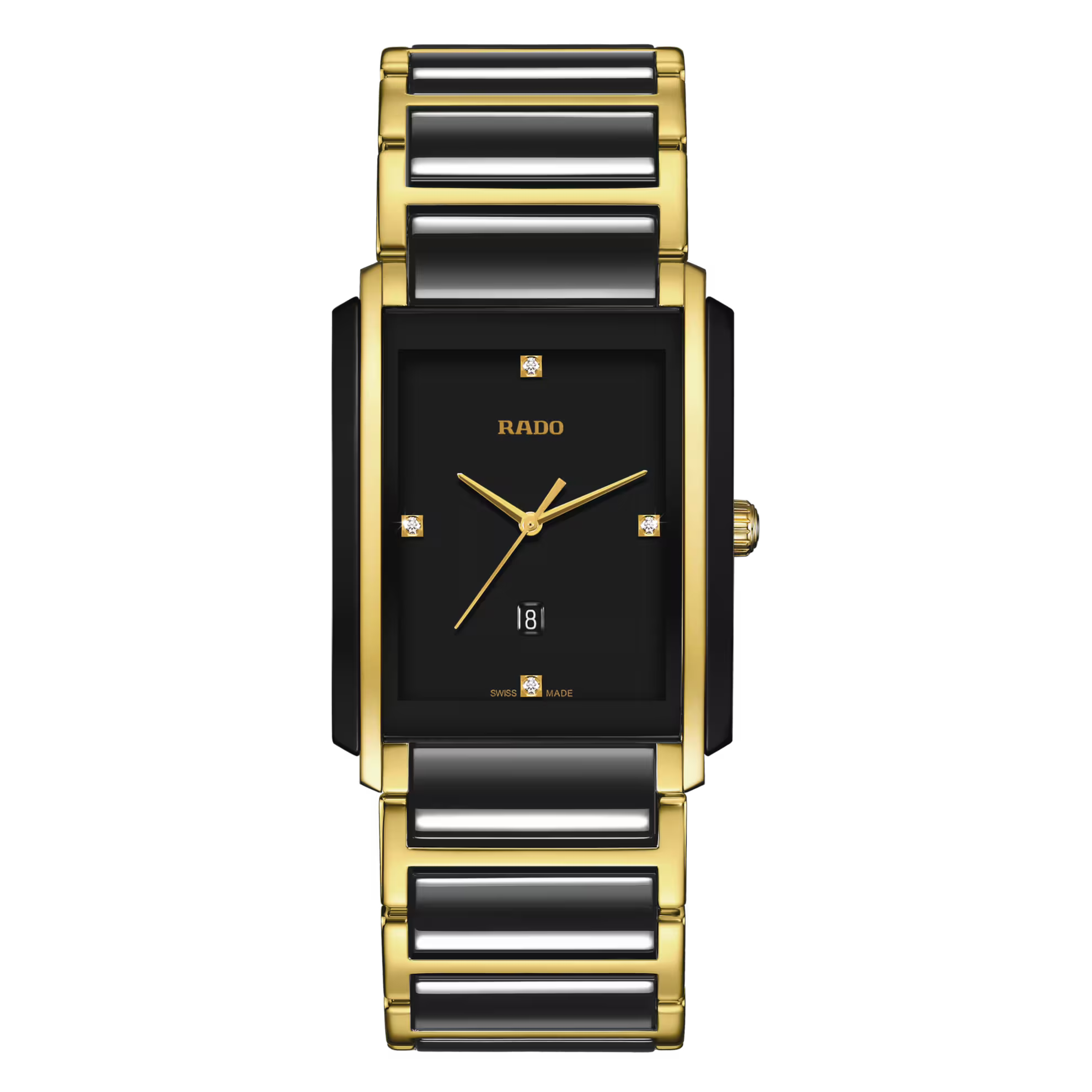Integral dia. acier PVD or et cer. noire 31mm
