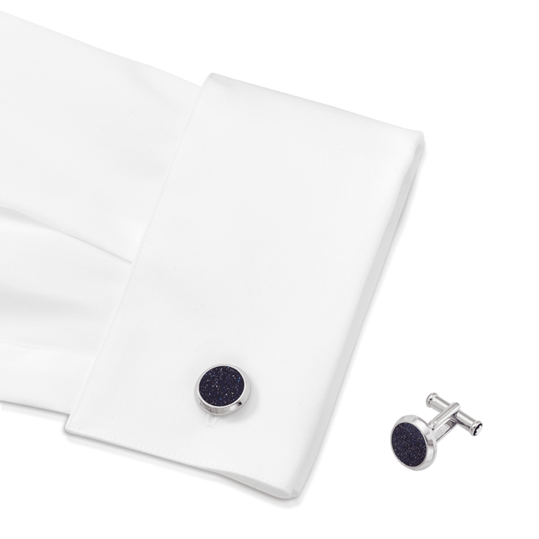 MONTBLANC Boutons de Manchette Meisterstück Pierre de Soleil Bleue