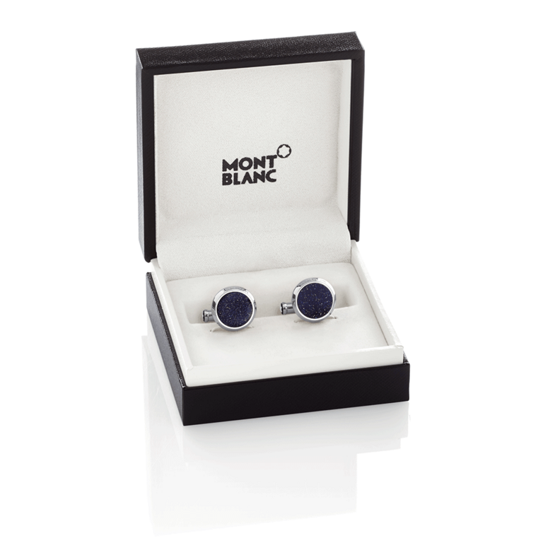 MONTBLANC Boutons de Manchette Meisterstück Pierre de Soleil Bleue