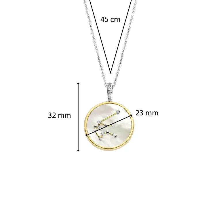 Ti Sento Milano Collier argent/nacre Verseau