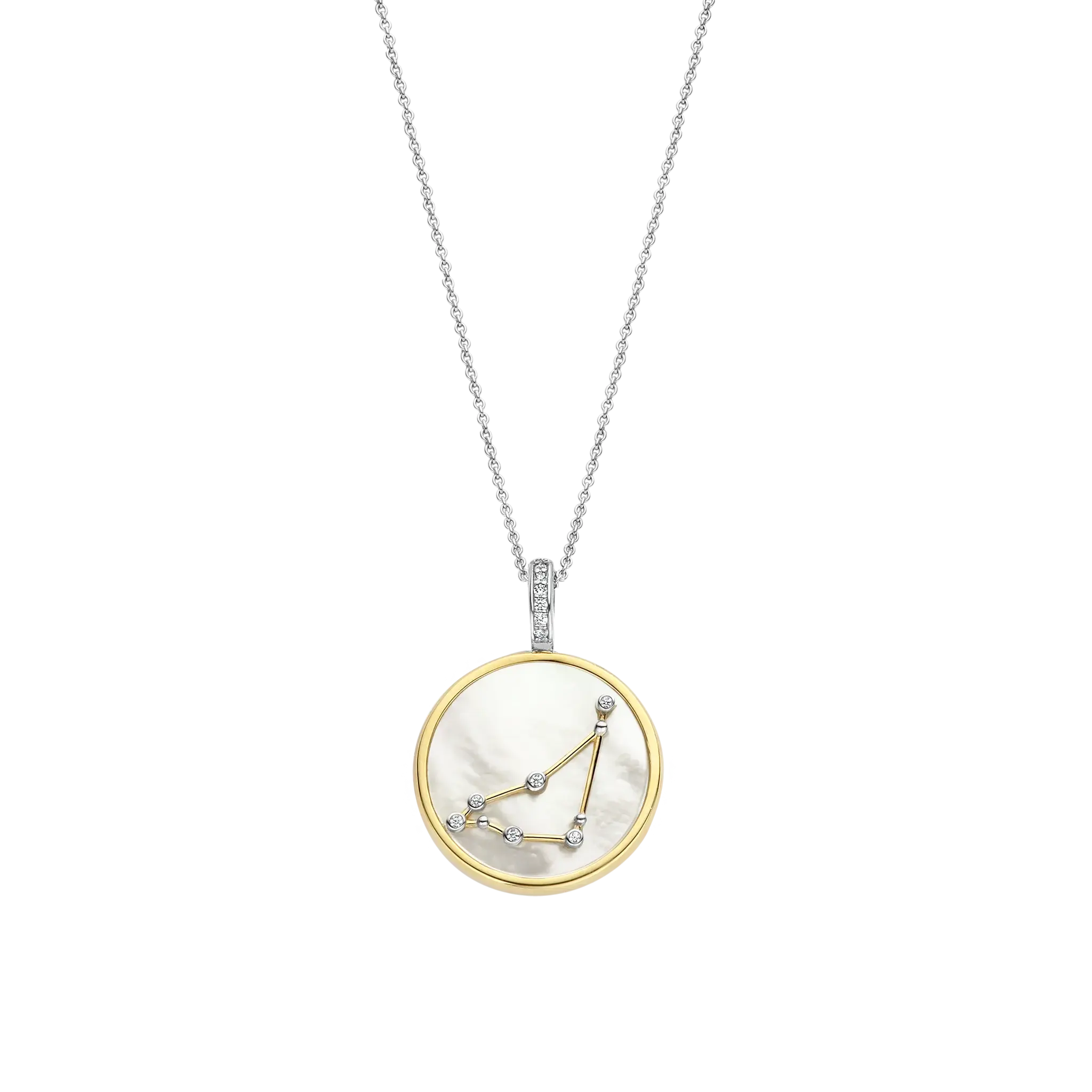 Collier arg Capricorne CZ