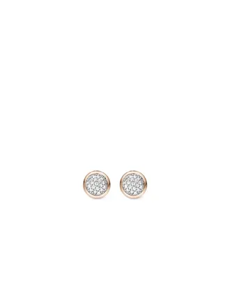 Ti Sento Milano Boucles d'oreilles or rose et argent