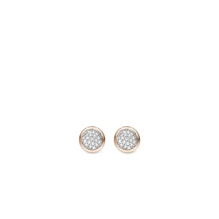 Ti Sento Milano Boucles d'oreilles or rose et argent