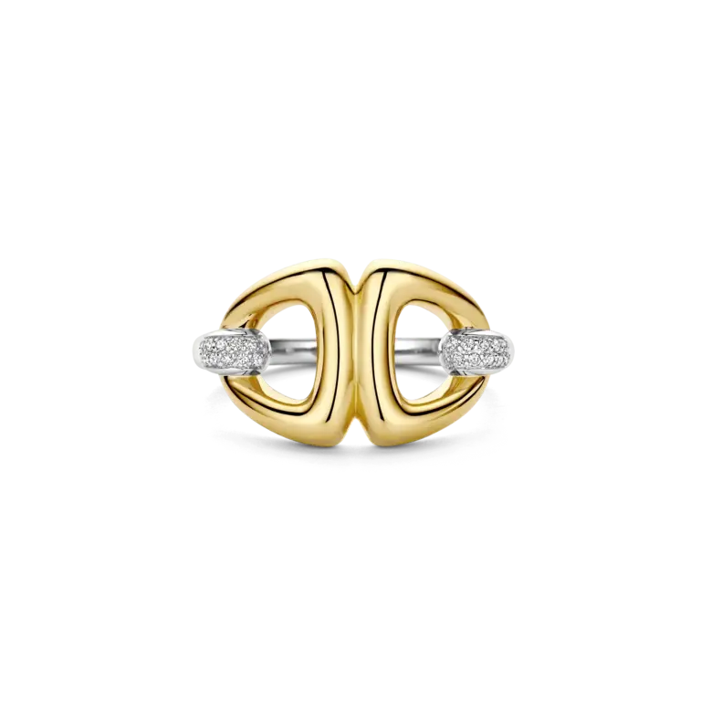 Ti Sento Milano Bague 2 tons forme géométrique