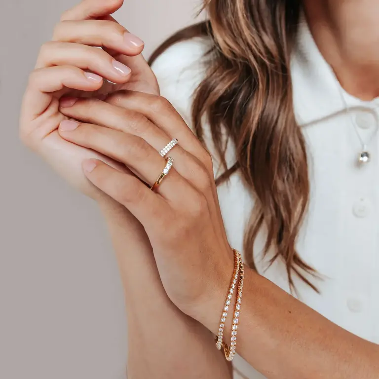 Ti Sento Milano Bracelet Tennis argent plaqué or/zircons