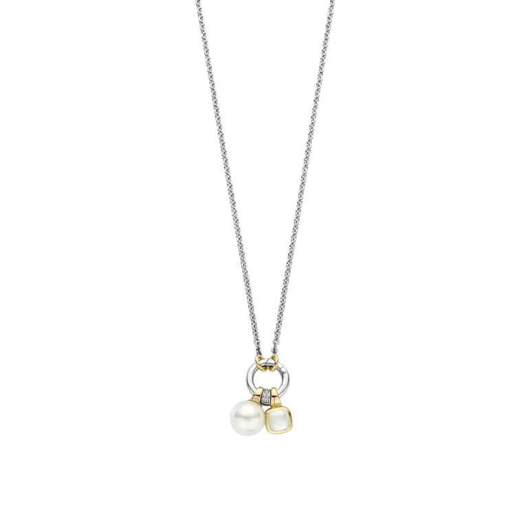 Ti Sento Milano Collier argent plaqué or/perle