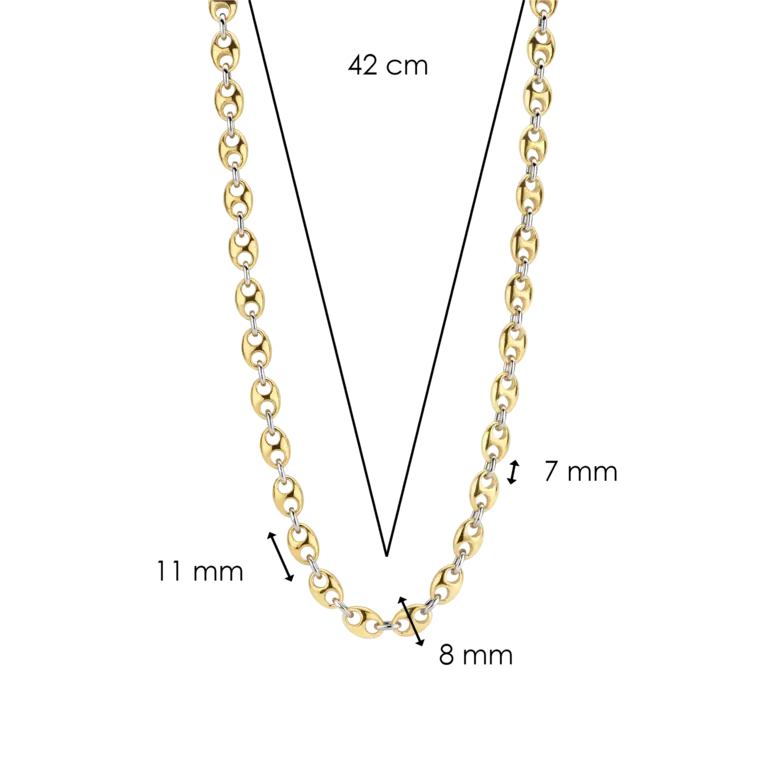 Ti Sento Milano Chaîne mailles grain de café 42cm