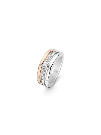 Ti Sento Milano Bague 2 tons argent/plaqué or rose