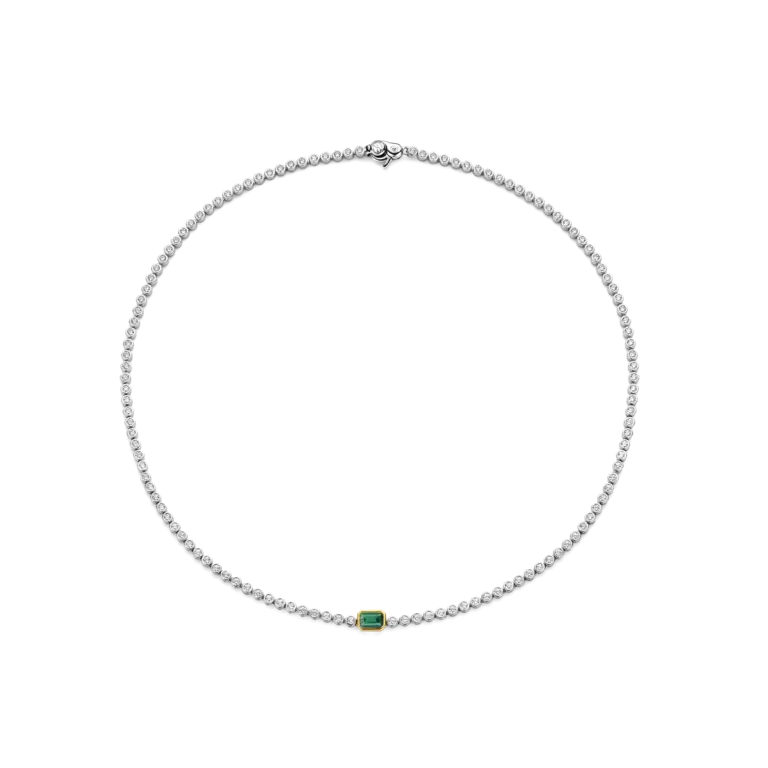 Ti Sento Milano Collier Tennis Argent/Zircon vert