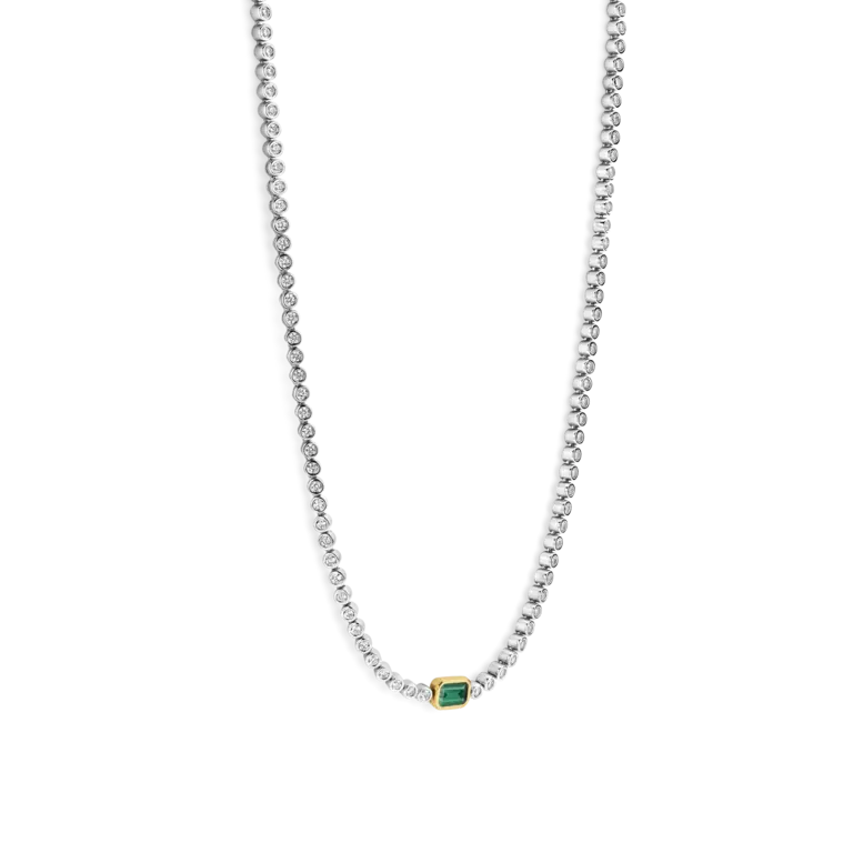 Ti Sento Milano Collier Tennis Argent/Zircon vert