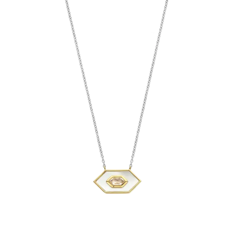 Ti Sento Milano Collier argent plaqué or/nacre