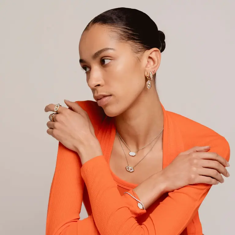 Ti Sento Milano Collier argent plaqué or/nacre