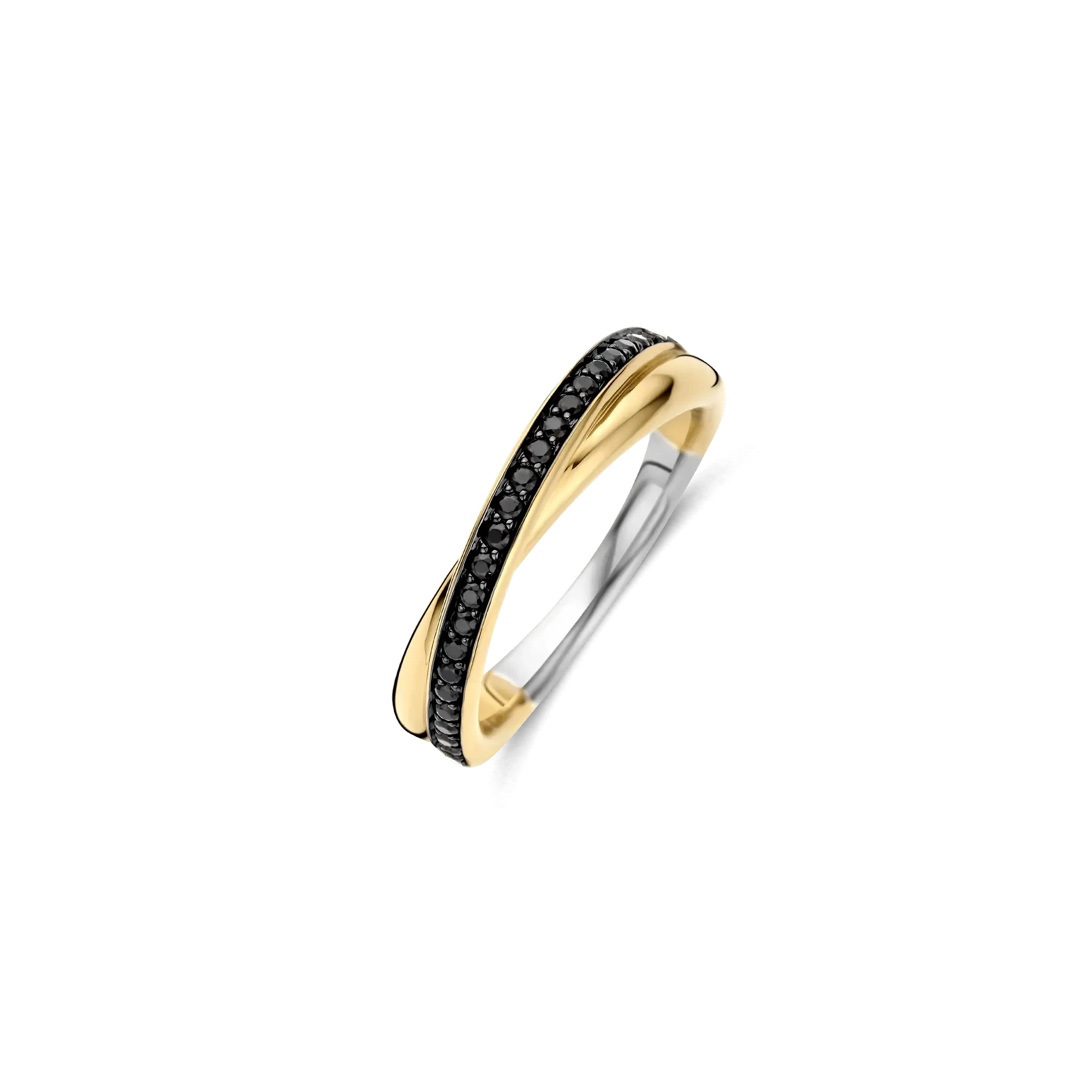 Bague Argent 2 Tons CZ Noir 6.75