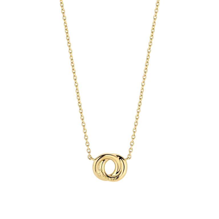 Ti Sento Milano Collier plaqué or zircones noirs