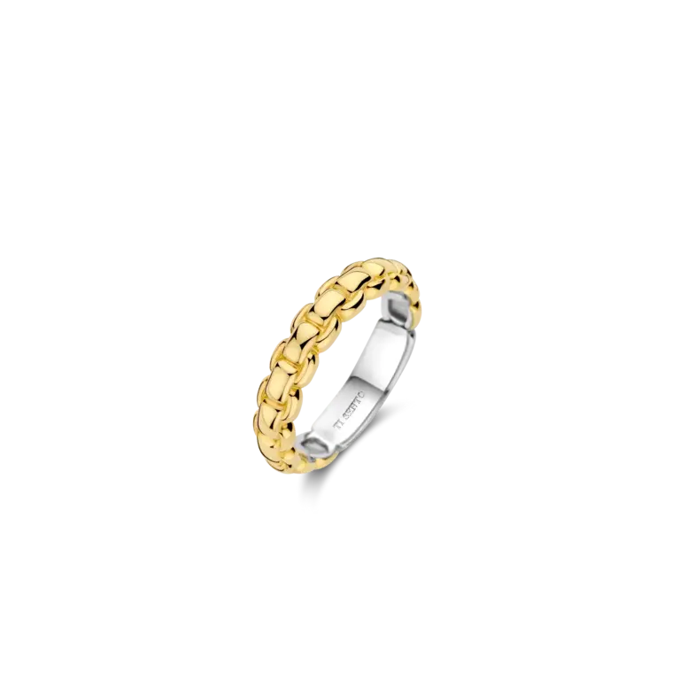 Ti Sento Milano Bague style chaine plaqué or