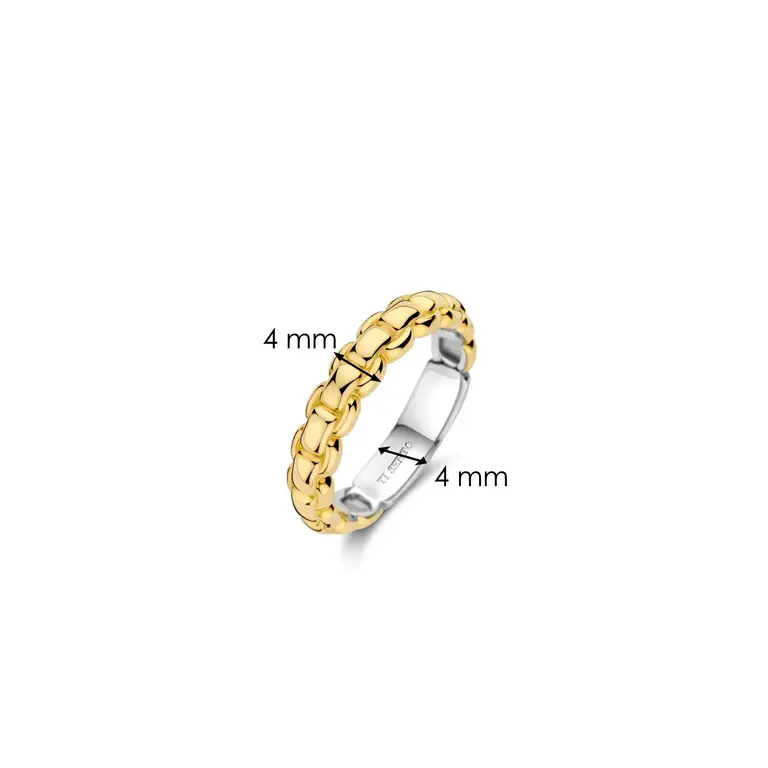 Ti Sento Milano Bague style chaine plaqué or