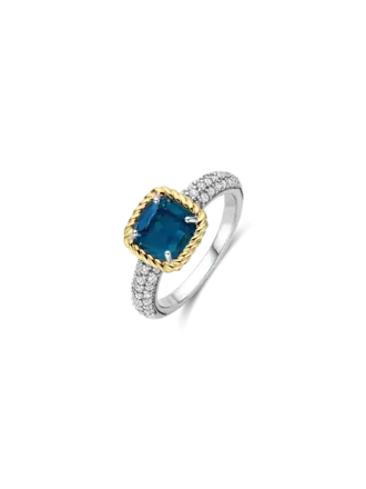 Ti Sento Milano Bague 2 tons crystal bleu