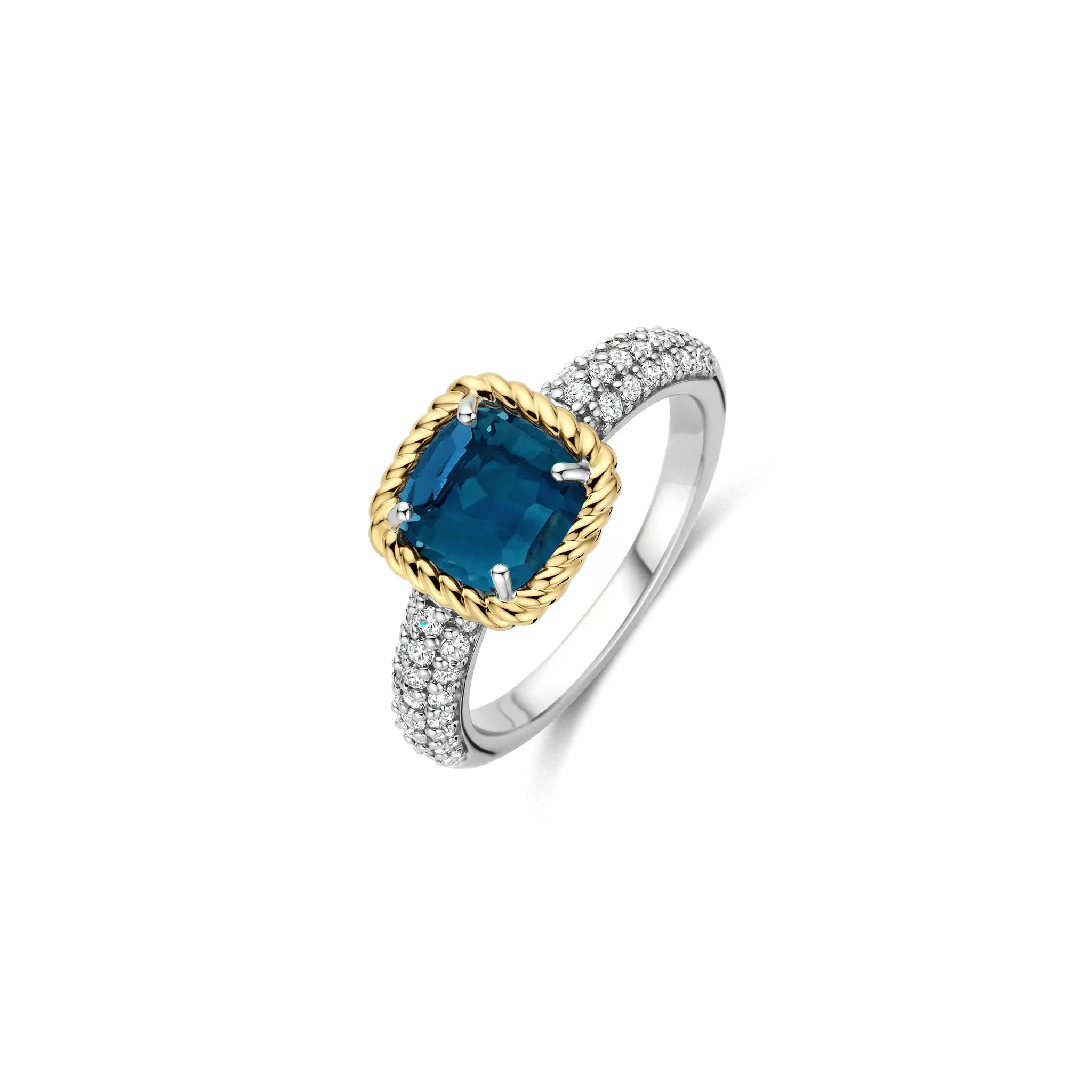 Bague 2T crystal bleu et cz
