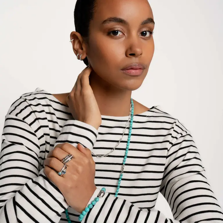 Ti Sento Milano Bague style chaine argent