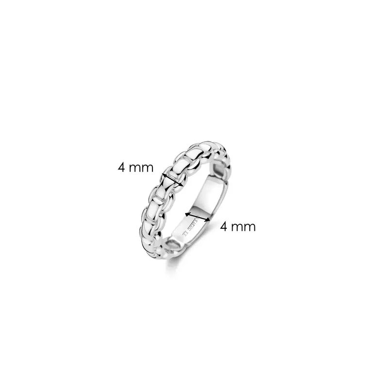 Ti Sento Milano Bague style chaine argent