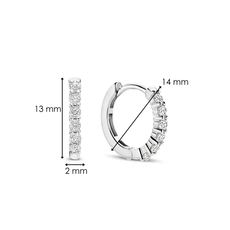 Ti Sento Milano Huggies argent zirconias 13mm