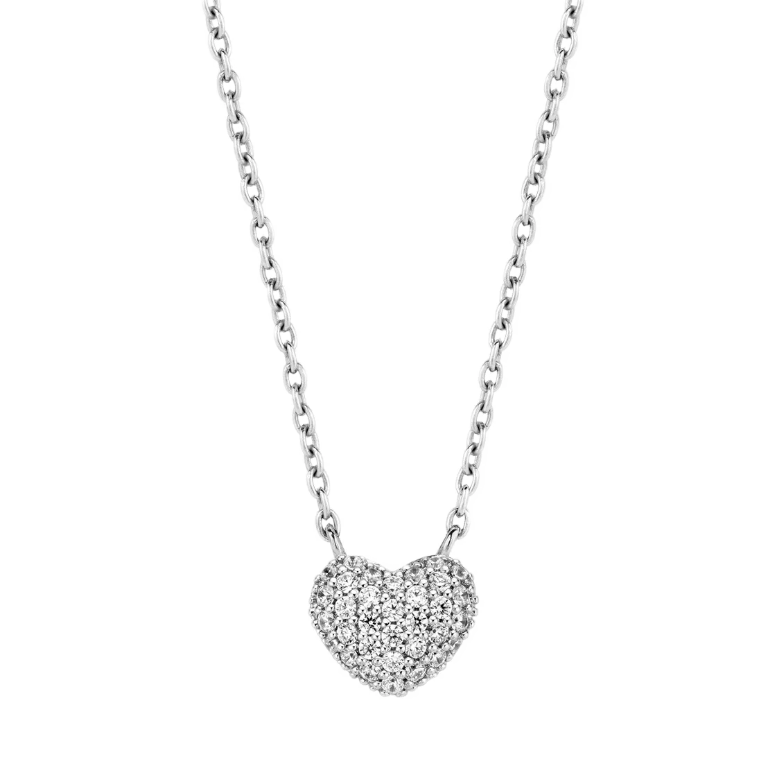 Collier coeur cz 2t jaune 16.5-20.5po