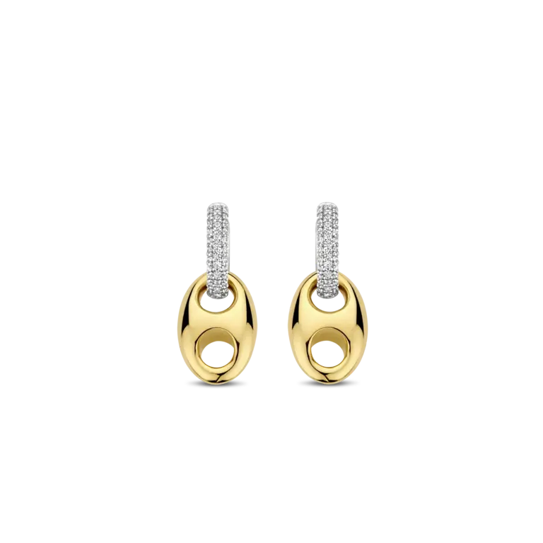 Ti Sento Milano Boucles d'oreilles 2 tons grain café