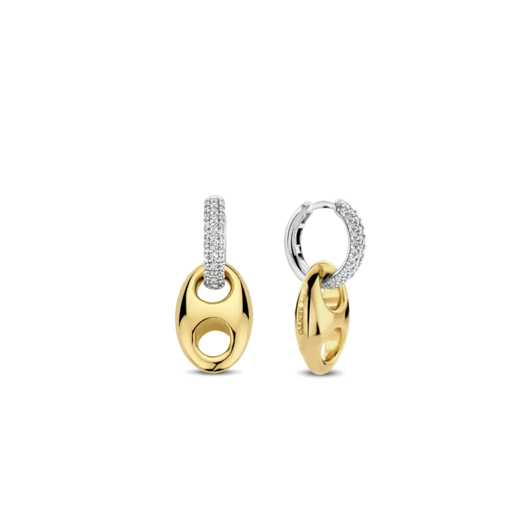 Ti Sento Milano Boucles d'oreilles 2 tons grain café