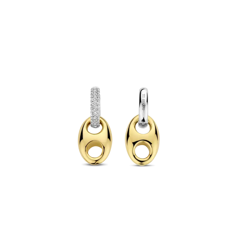 Ti Sento Milano Boucles d'oreilles 2 tons grain café