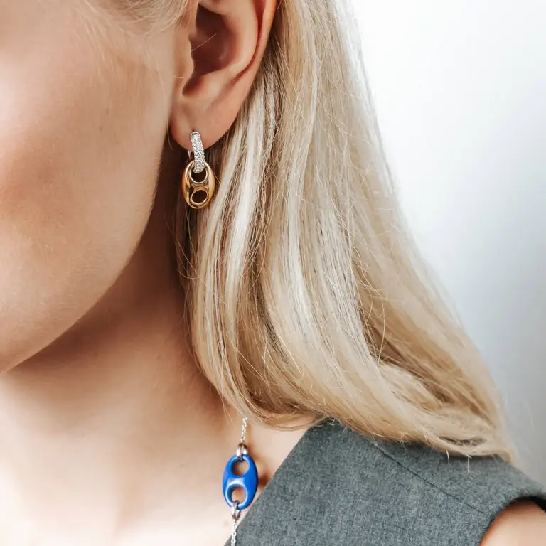 Ti Sento Milano Boucles d'oreilles 2 tons grain café