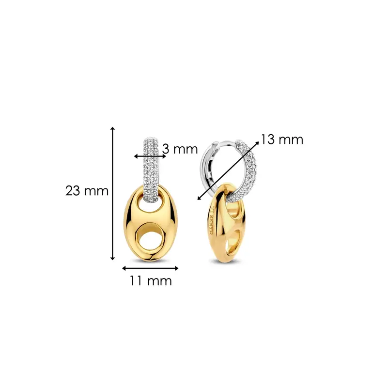 Ti Sento Milano Boucles d'oreilles 2 tons grain café