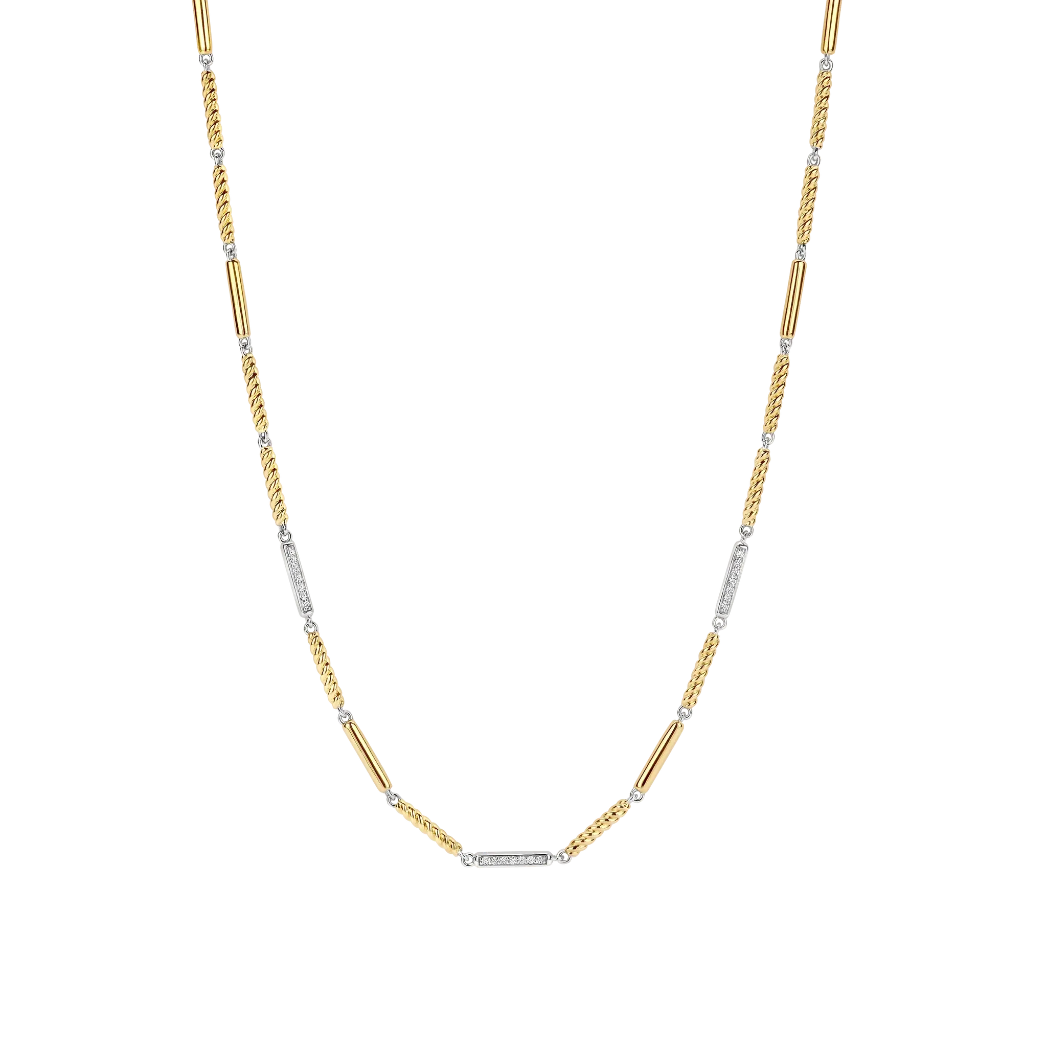 Collier Argent Baguette 2 tons
