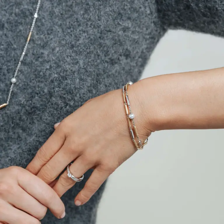 Ti Sento Milano Bracelet argent baguette 2 tons