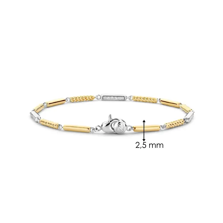 Ti Sento Milano Bracelet argent baguette 2 tons