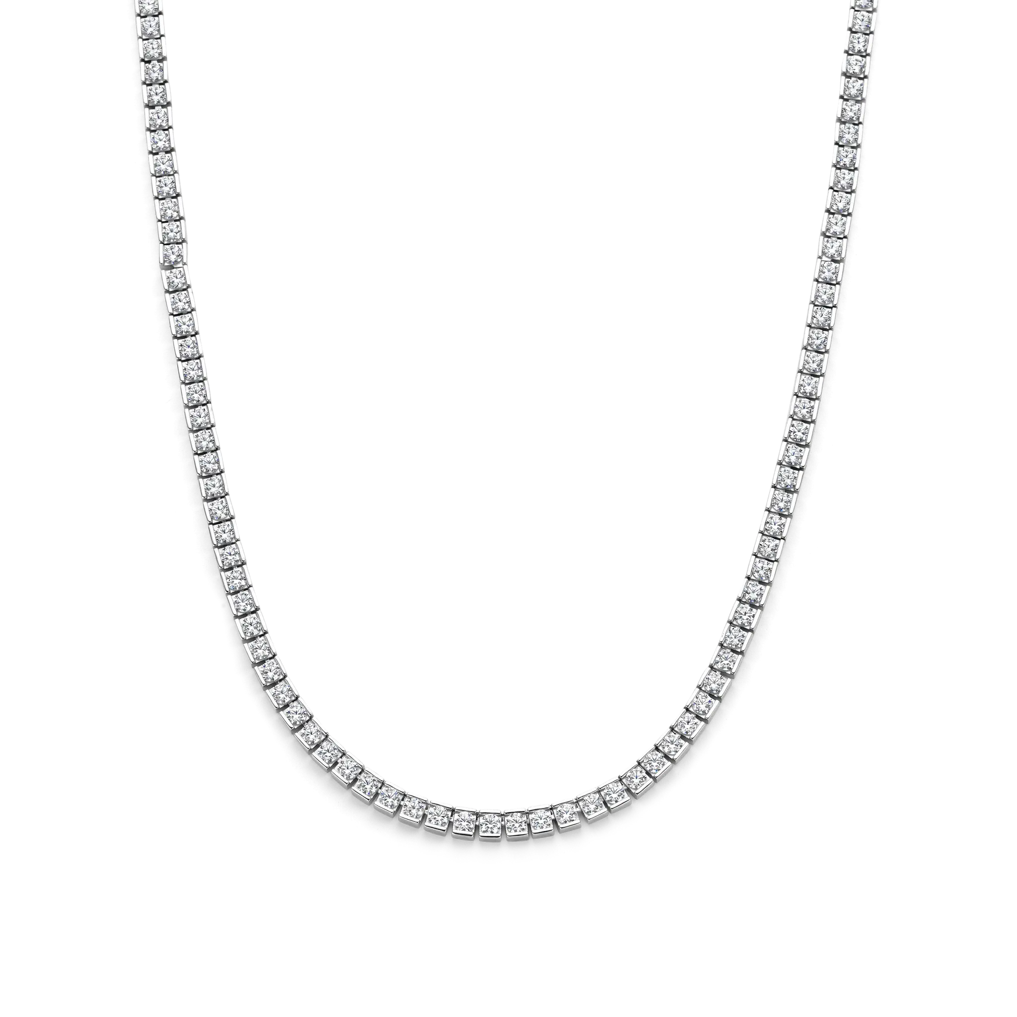 Collier Argent CZ Tennis 17''